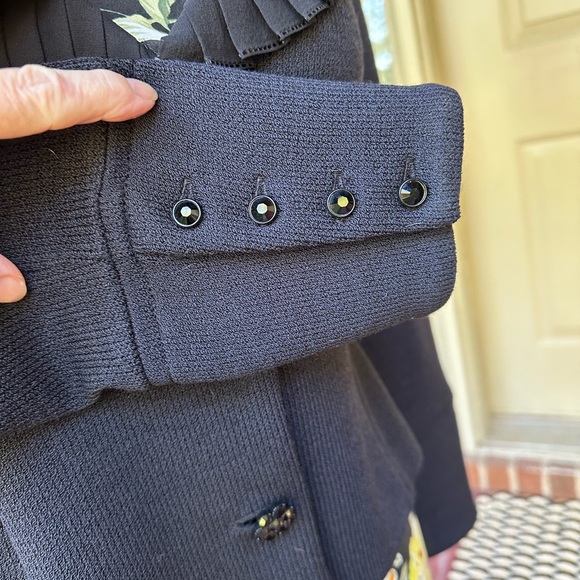 CLEARANCE -- Black St John’s Evening Jacket with Chiffon and Sparkle! - Picture 3 of 5